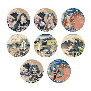 (Box) Katsushika Hokusai x Hatsune Miku Pinback Button (8 Pieces)
