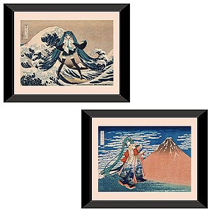 Katsushika Hokusai x Hatsune Miku Duplicate Key Frames: Thirty-six Views of Mount Fuji The Great Wave off Kanagawa/Fine Wind, Clear Morning
