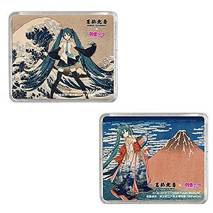 Katsushika Hokusai x Hatsune Miku 3D Magnet: Thirty-six Views of Mount Fuji The Great Wave off Kanagawa/Fine Wind, Clear Morning
