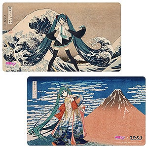 初音ミク×葛飾北斎　iXima　デスクマット　神奈川沖波裏/凱風快晴
