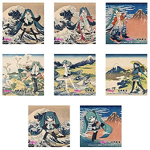 初音ミク×葛飾北斎　iXima　ステッカー　神奈川沖波裏/凱風快晴/神奈川沖波裏 着物/東海道品川御殿山ノ不二/東海道江尻田子の浦略啚/甲州犬目峠/神奈川沖波裏　ミニキャラ/凱風快晴　ミニキャラ