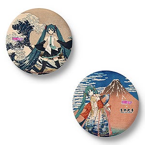 初音ミク×葛飾北斎　iXima　ビッグ缶バッジ　神奈川沖波裏/凱風快晴