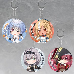ねんどろいどぷらす 缶キーホルダー 兎田ぺこら/不知火フレア/白銀ノエル/宝鐘マリン