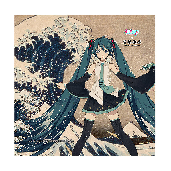 初音ミク×葛飾北斎　iXima　ハンドタオル　神奈川沖波裏