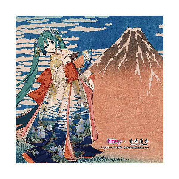 初音ミク×葛飾北斎　iXima　ハンドタオル　凱風快晴